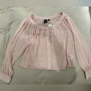 Pink GAP sheer blouse